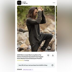 Ajjaya brand - Black Long Sleeve Top M/L